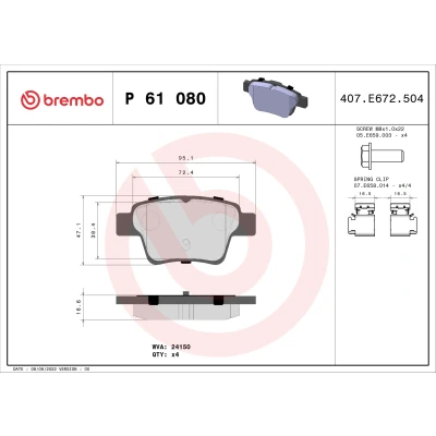 Afbeelding van Brembo Remblokset P 61 080
