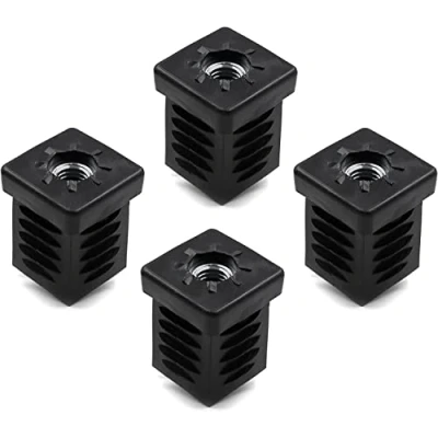 Afbeelding van Design61 4x schroefdraadstoppen vierkante buisstoppen 25 x mm wanddikte 1 2 met M8 binnendraad