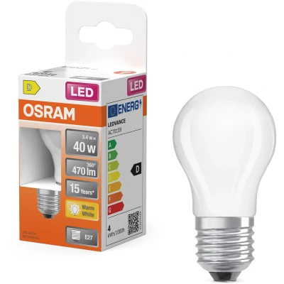 Afbeelding van OSRAM LED lamp Star Globe P40 Filament, 2700 K warm wit, 3,4 W, E27, mat, 470 lm, voor tafel en hanglampen, niet verblindend, 15.000 uur