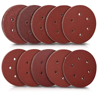 Afbeelding van Navaris 100x rond schuurpapier voor schuurmachines Klittenbandbevestiging 150 mm Korrel 40 400 Schuurschijven hout, metaal en meer