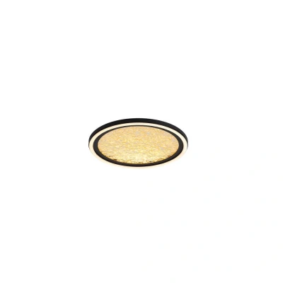 Afbeelding van Searchlight Design plafonnière Luna Ø 30cm zwart met goud 31908 300GO