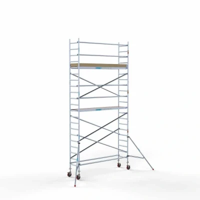 Afbeelding van Euroscaffold Rolsteiger Budget Schoren L305xB75 7.20m werkhoogte Houten platformen