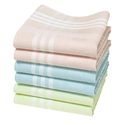 Afbeelding van Hankiss Gekleurde Organische Stoffen Zakdoeken Spring Model Klein Formaat 28cm 6 Stuks 100% GOTS Gecertificeerd Katoen