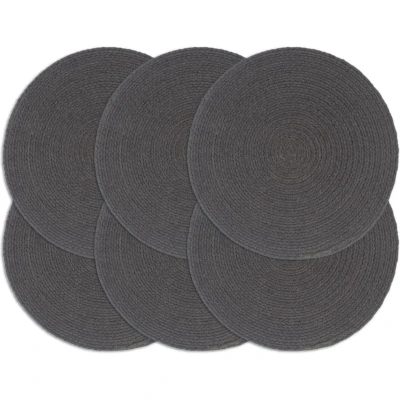 Afbeelding van vidaXL Placemats 6 st rond 38 cm katoen effen donkergrijs