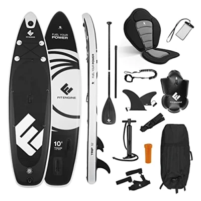 Afbeelding van FitEngine SUP Allrounder 10&#039; 305 cm Uitgebreide stand up paddleboardset incl. Drybag, telefoonhoes enz. Drop Stitch kwaliteit van het Duitse merk