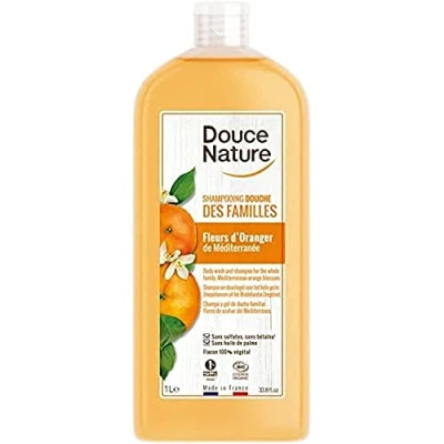 Afbeelding van Douce Nature Douchegel &amp; Shampoo Familie Oranjebloesem Bio, 1000 ml