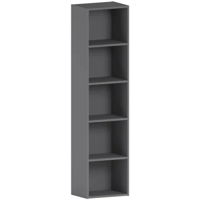 Afbeelding van Vida Designs Oxford 5 Tier Cube Boekenkast, Grijs Houten Rekken Display Opbergunit Kantoor Woonkamer Meubels