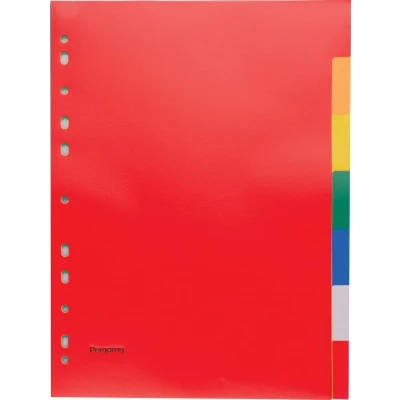 Afbeelding van Pergamy Tabbladen, Ft A4, 11 gaatsperforatie, Pp, 7 Tabs In Geassorteerde Kleuren Tabbladen