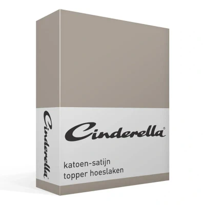 Afbeelding van Satijnen Topper Hoeslaken Cinderella Taupe 180 x 220 cm