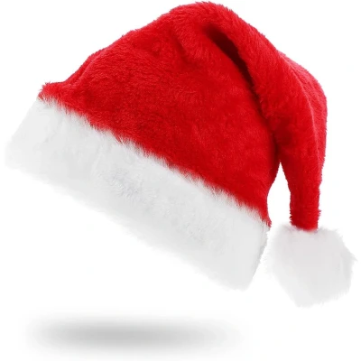 Afbeelding van Kerstmanmuts kerstmuts voor volwassenen uniseks fluweel klassieke kerstmutsen Kerstmis Nieuwjaar feestelijke vakantie feestbenodigdheden