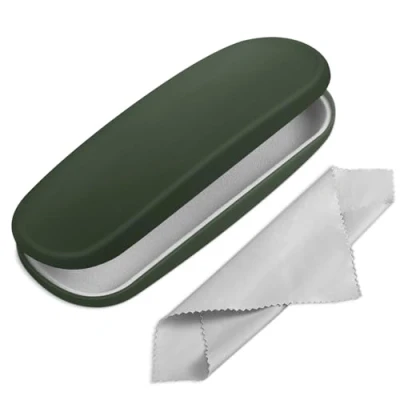 Afbeelding van FINTIE Harde Hoes Brillenkoker Draagbare met brillenpoetsdoek Etui voor brillen en zonnebril, Alpinggroen, Eén maat, hardcase
