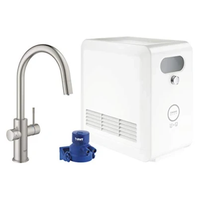 Afbeelding van Grohe blue professional keukenmengkraan met koeler duo eengreeps uittrekbaar wifi bluetooth 219mm c uitloop draai supersteel 31325dc2