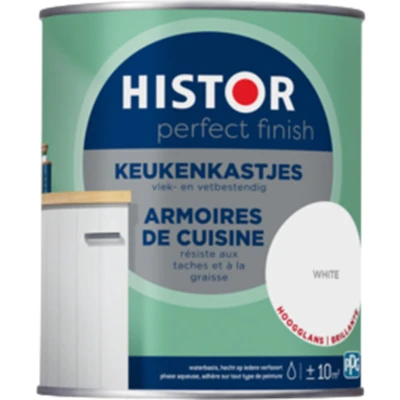 Afbeelding van histor perfect finish keukenkastjes hoogglans wit 0.75 ltr
