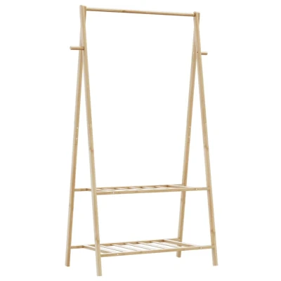 Afbeelding van vidaXL Kledingrek met schappen 96x45,5x150,5 cm bamboe