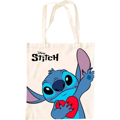 Afbeelding van Cerda Lilo and Stitch met Heart Tote Bag / Stoffen Tas
