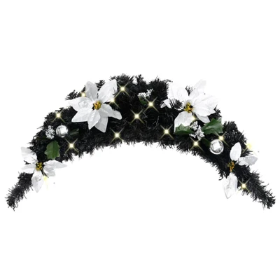 Afbeelding van Kerstboog met LED lampjes 90 cm PVC zwart