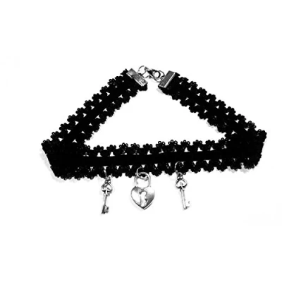 Afbeelding van 10 stuks choker ketting voor vrouwen meisjes, zwart klassiek fluweel stretch gothic tattoo kant