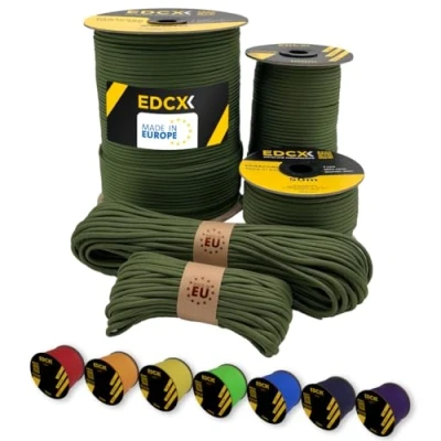 Afbeelding van 4 mm nylon paracord 550 (15, 30, 50, 100 en 300 m) type III, 100% touw, 7 streng touw in vele kleuren