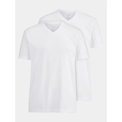 Afbeelding van OLYMP T Shirt V Hals 2Pack maat 4XL Heren Basic met Regular fit Pasvorm Katoen