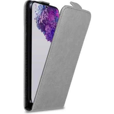 Afbeelding van Cadorabo Hoesje geschikt voor Samsung Galaxy S20 ULTRA in TITANIUM GRIJS Beschermhoes Flip Case Cover magnetische