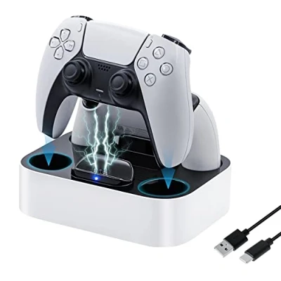 Afbeelding van Tolesum PS5 Controller laadstation, oplader docking station voor controller, accessoires met led licht display, snellading, kortsluitbeveiliging