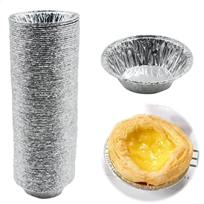 Afbeelding van xut Aluminiumfolie Egg Tart Cupcakevorm DIY bakken taartvormen bakgereedschap voor kleine cake, muffin, taarten, pudding, eiercakevorm, muffinvorm, muffinbakvormen, 100 stuks