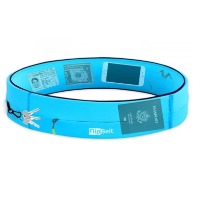 Afbeelding van Flipbelt Zipper Lichtblauw Running belt Hardloopriem L