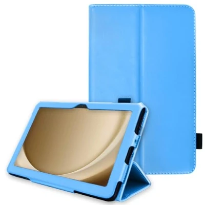 Afbeelding van TECHGEAR lederen hoesje voor Samsung Galaxy Tab A9 Plus 11 inch (SM X210 / SM X215) Premium PU slanke foliostandaard Smart Case Cover met handriem, automatisch slapen/wakker [lichtblauw]