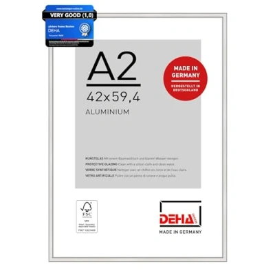 Afbeelding van DEHA Design aluminium fotolijst Boston, 42x59,4 cm (A2), Zilver