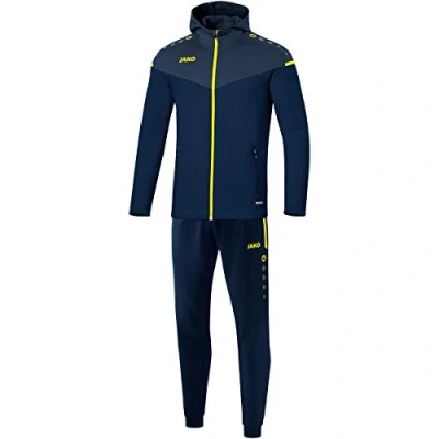 Afbeelding van Trainingspak polyester met kap Champ 2.0 Marine/donker blauw/neongeel / S