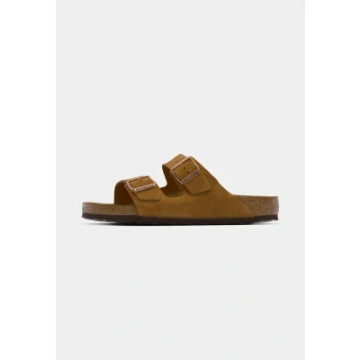 Afbeelding van Birkenstock Arizona SOFT Footbed Unisex Pantoffels, Maat: 44, Tan Veloursleer