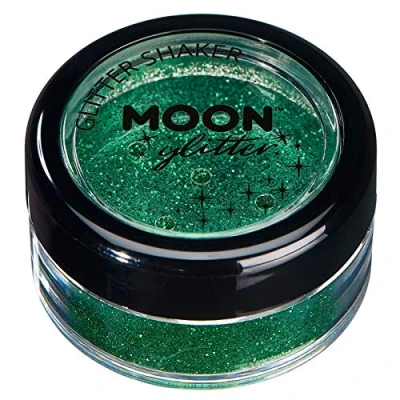 Afbeelding van Moon glitter Fijne schudders (pailletten maan) 100% cosmetische voor gezicht, lichaam, nagels, haar en lippen 5g groen