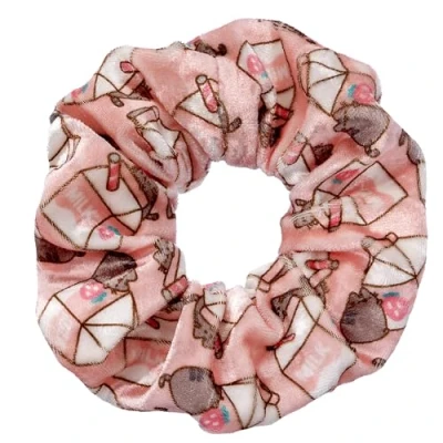 Afbeelding van Pusheen the Cat Roze Aardbei Melk Karton Haar Scrunchie