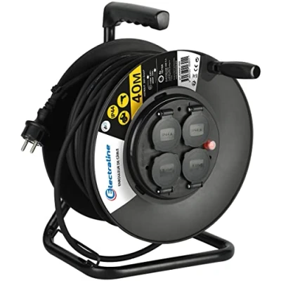 Afbeelding van Elektrialine Pro Line kabelhaspel, zwart 3G 1,5 mm2 40 M
