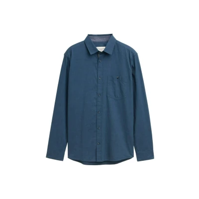 Afbeelding van TOM Tailor Regular FIT MIT Brusttasche Overhemd, Heren, Maat: XXL, Teal/navy horizontal structure