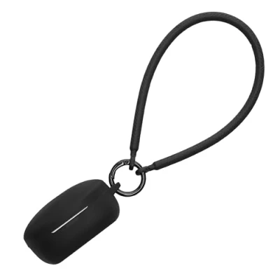 Afbeelding van kwmobile oordopjes case geschikt voor Anker Soundcore Life P2 mini hoesje Oortjes cover met handstrap in ear koptelefoon hoes Silicone zwart