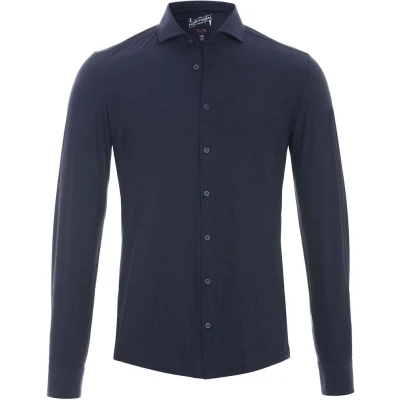 Afbeelding van Pure H.Tico The Functional Shirt Navy maat 41 Heren Effen met Slim fit Pasvorm Super stretch