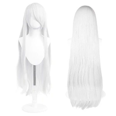 Afbeelding van 100 cm lange pruik, universele anime kostuum cosplay perfect voor feest, dagelijks gebruik, festivals en Halloween, geweldig tv, film, karakter (Zilverwit)