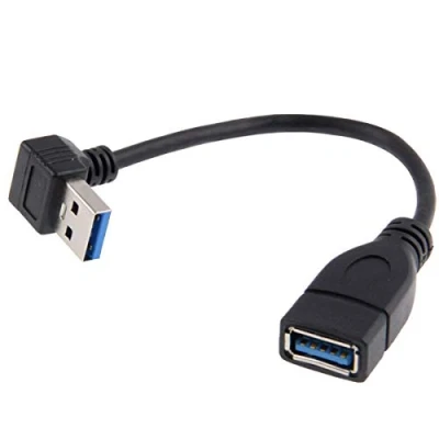 Afbeelding van cablecc USB 3.0 Type A Mannetje naar Vrouwelijke Uitbreidingskabel onderaan Hoek