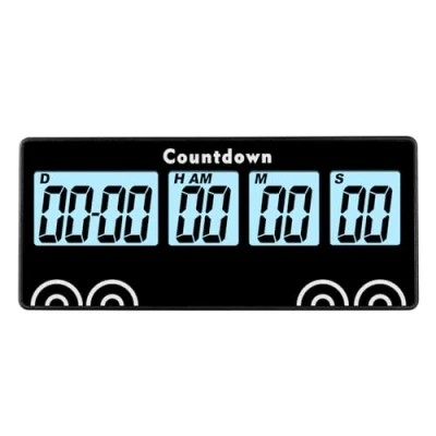Afbeelding van Jayron Magnet Countdown Timer 9999 Dagen Digitale Luide Wekker, Keuken voor Evenement Herinnering Pensioen Bruiloft Koken (zwart)