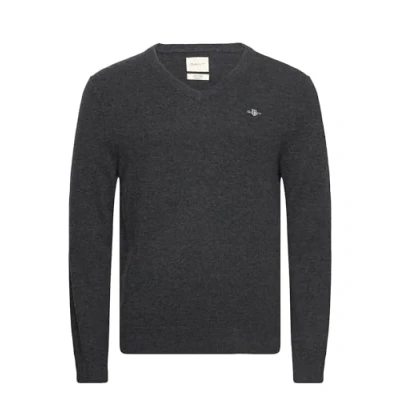 Afbeelding van GANT V NECK Trui, Heren, Maat: Medium, Dark charcoal melange
