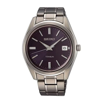 Afbeelding van Seiko SUR373P1 titanium horloge Horloges Grijs