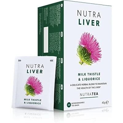 Afbeelding van NUTRALIVER Leverondersteunende Thee Lever detox Leverthee Biedt een leverreiniging, en reparatie 20 omhulde theezakjes door Nutra Tea Kruidenthee (1 Pack)