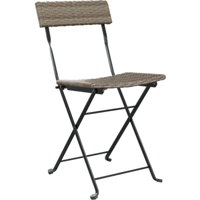 Afbeelding van vidaXL Bistrostoelen 4 st inklapbaar poly rattan en staal grijs
