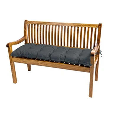 Afbeelding van TexDeko® Garden Tuinbankkussen, 180 x 50 8 cm, waterafstotend, uv bestendig, met Oeko Tex certificaat, gewatteerd, bankkussen, bekleding, zitkussen, antraciet