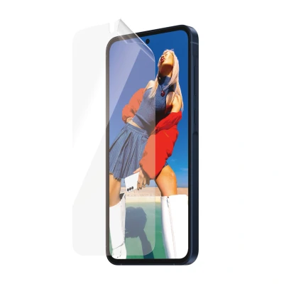 Afbeelding van Screenprotector Samsung Galaxy A55: PanzerGlass Matrix Recycled Ultra Wide Fit Anti Bacterial incl. applicator Plastic