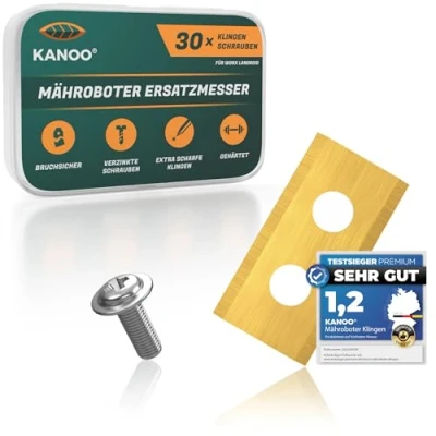Afbeelding van kanoo® maairobot, mes, 30 x titanium reservemessen voor Worx Landroid robotmaaier, premium messen grasmaaier, robot, met verbeterd concept