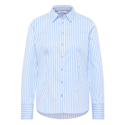 Afbeelding van Eterna Streifenbluse Regular FIT Overhemdblouse, Dames, Maat: 50, Hellblau/weiß