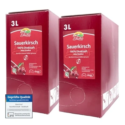 Afbeelding van Bleichhof Zuurkersensap 100% direct sap zonder toegevoegde suiker, zak in doos (2 x 3 l)