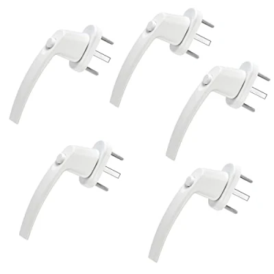 Afbeelding van SOTECH 5 stuks Raamgrepen CALISTO (151 x 28,5 62 mm) wit met 45 raster aluminium handgrepen afsluitbaar via drukknop